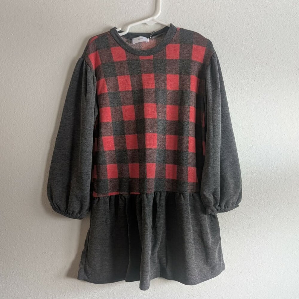 *3/$25* Girl's Super Soft Buffalo Plaid Long Sleeve Dress - Size 6